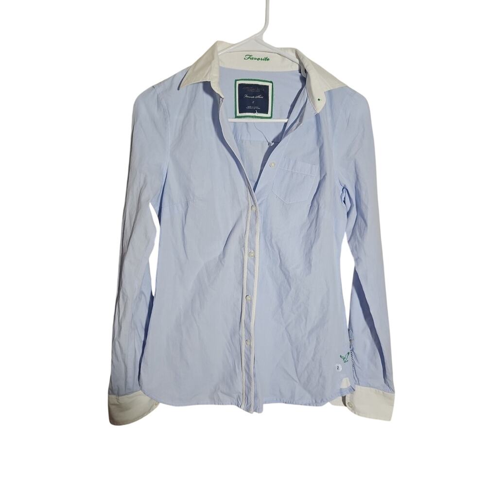NEW Womens American Eagle Favorite Shirt Long Sleeve Button Down Cotton Y2K